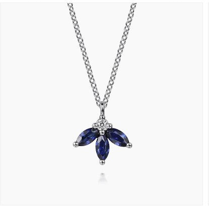 Gabriel & Co. Sapphire and Diamond Necklace