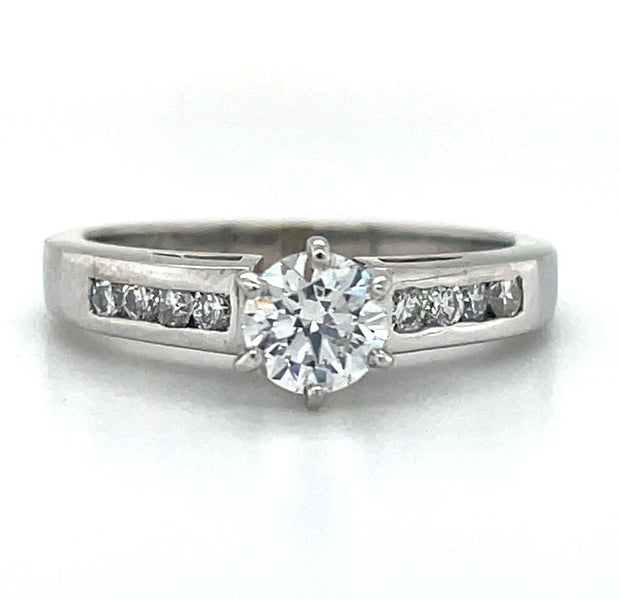 14K White Gold Diamond Engagement Ring
