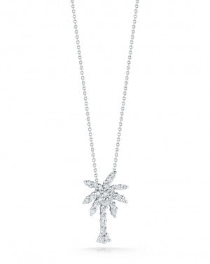 Roberto Coin 18K GOLD TINY TREASURES SMALL DIAMOND PALM TREE NECKLACE