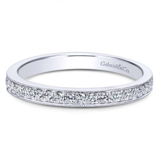 14K White Gold Gabriel & Co. Diamond Wedding Band