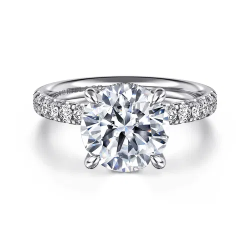 Gabriel & Co 14 K White Gold Diamond Engagement Ring Mounting