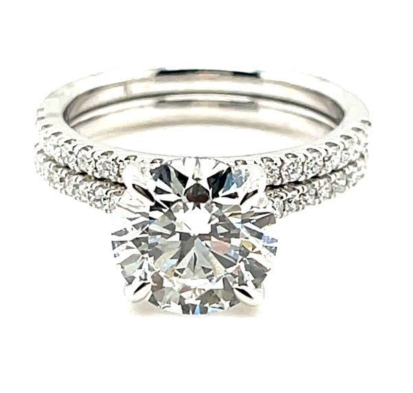 Private Label 14k White Gold Lab Grown Diamond Engagement Ring 3.09Ct