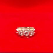 14K Yellow Gold Three Stone Diamond Ring