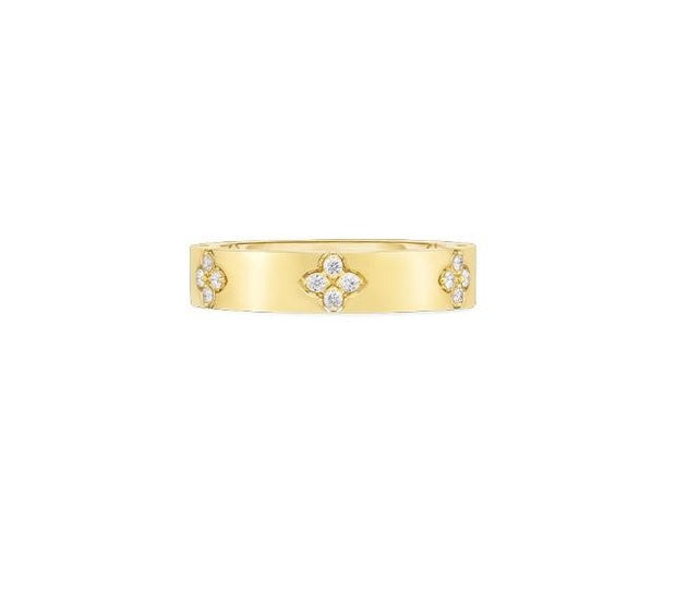 Roberto Coin 18K GOLD LOVE IN VERONA NARROW DIAMOND ACCENT RING