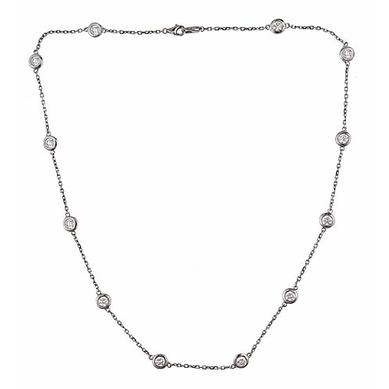 14K White Gold Private Label Diamonds By The Yard Necklace