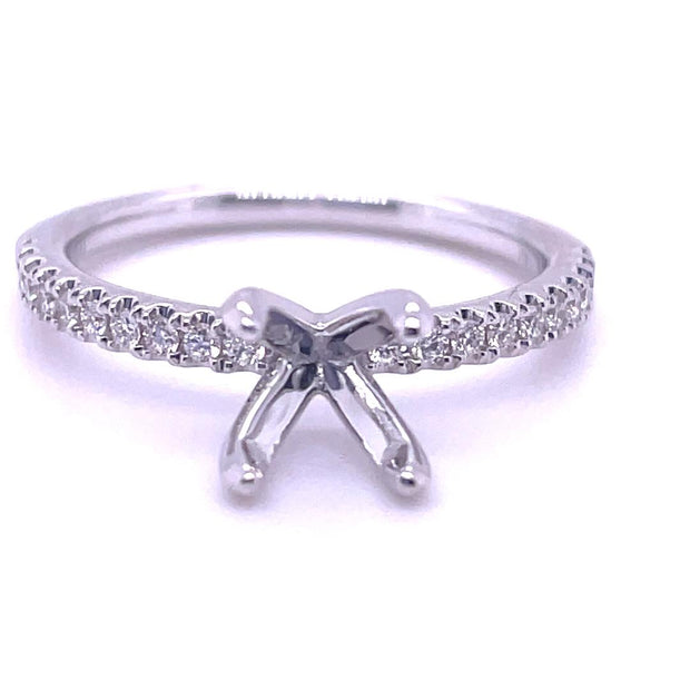 14k White Gold and Diamond Semi-Mounting
