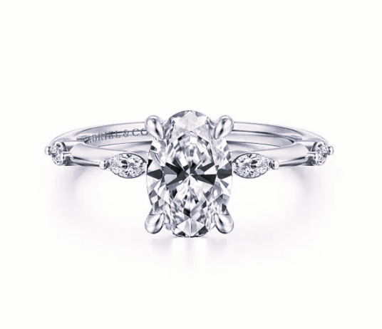 Gabriel & Co 14K White Gold Diamond Engagement Ring Mounting