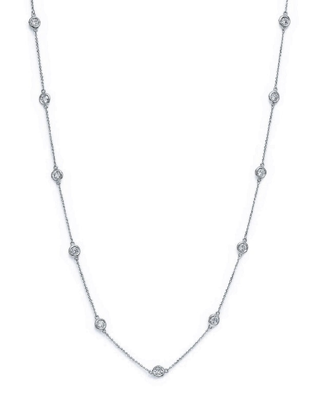 14K White Gold Diamonds By The Yard Necklace