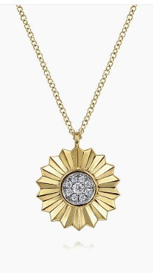 Gabriel & Co. 14K White and Yellow Diamond Pendant