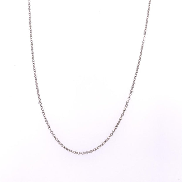 14K White Gold Adjustable Cable Chain 16" - 18"