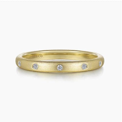 Gabriel & Co. Diamond Yellow Gold Satin Finish Band