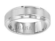 14K White Gold Comfort Fit Goldman Luxe Wedding Band Featuring Satin Finish And Beveled Edge Detail