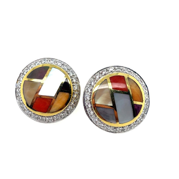 Estate Gemstone and Diamond Earrings