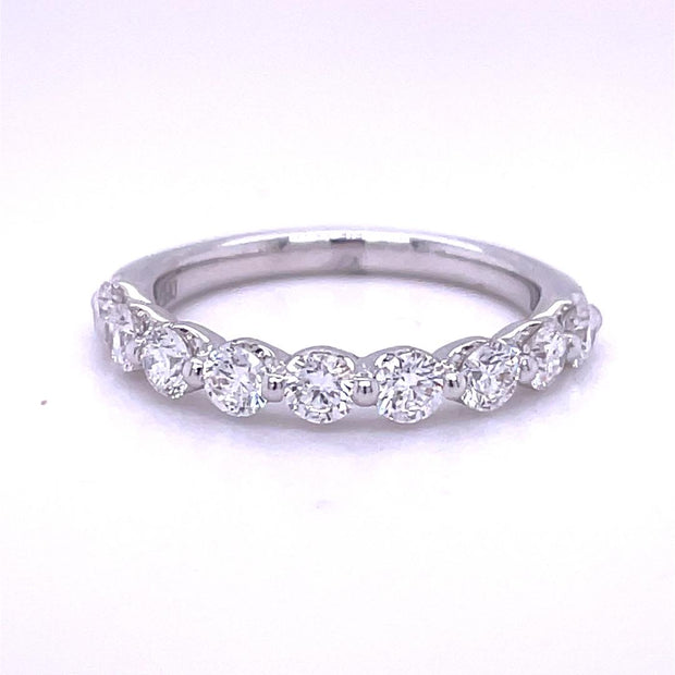 14K White Gold and Diamond Wedding Band