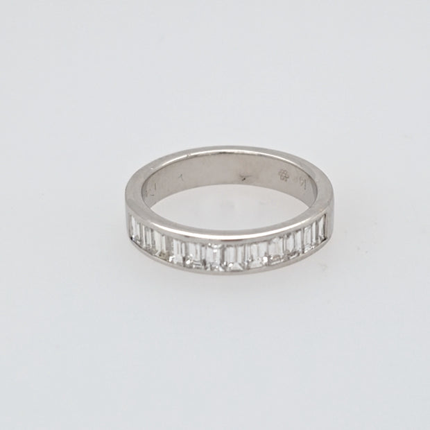 14K White Gold Channel Set Diamond Wedding Band
