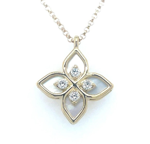 Roberto Coin Venetian Princess Mother Of Pearl Diamond Necklace