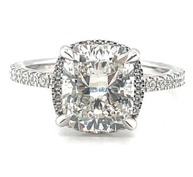 Private Label 14k White Gold Lab Grown Diamond Engagement Ring 3.24Ct
