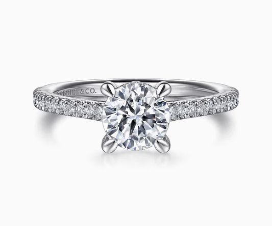 14K White Gold Gabriel & Co. Diamond Engagement Ring