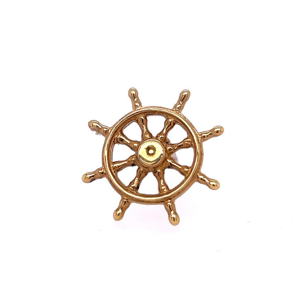 14K Yellow Gold Captain's Wheel Tie Tack