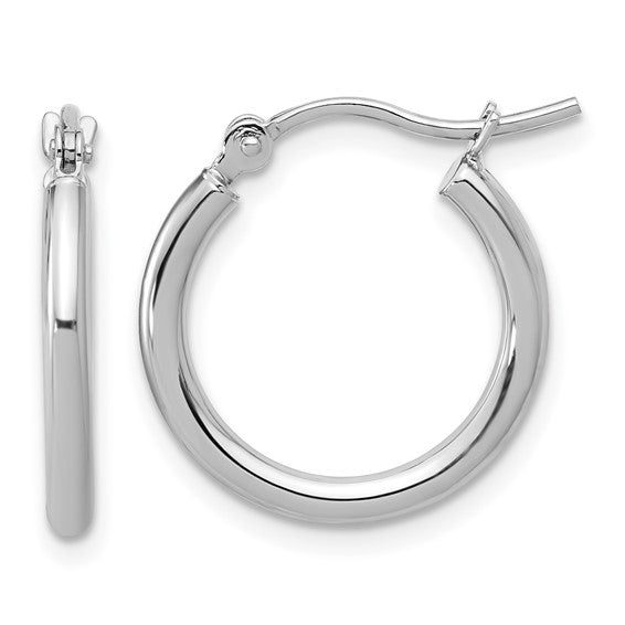 14K White Gold Small Hoop Earrings