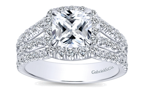 14k White Gold Gabriel & Co. Diamond Engagement Ring