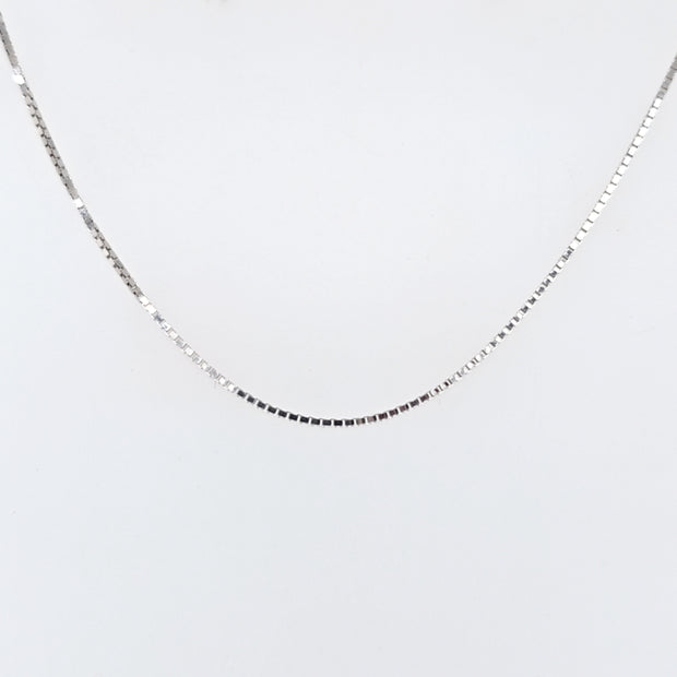 14K White Gold Box Chain