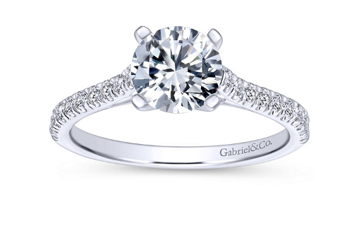 14k Whiet Gold Gabriel & Co. Diamond Engagement Ring