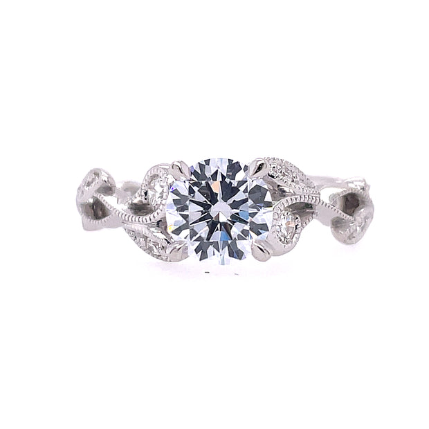 14K White Gold Gabriel & Co. Diamond Engagement Ring From Their Floral Collection