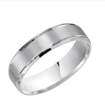 Platinum Comfort Fit Wedding Band With Satin Finish