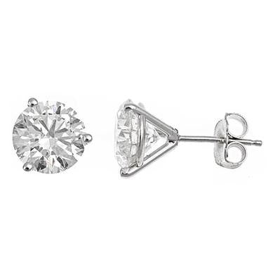 14K White Gold Diamond Stud Earrings