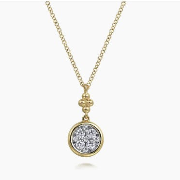 Gabriel & Co. 14K White and Yellow Gold Diamond Pendant