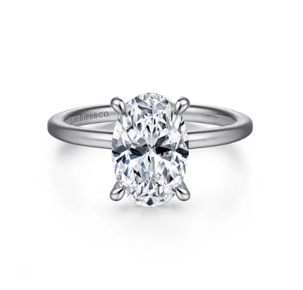 Gabriel & Co 14K White Gold Solitaire Engagement Ring Mounting