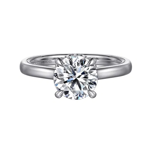 Gabriel & Co 14K White Gold Diamond Hidden Halo Engagement Ring Mounting