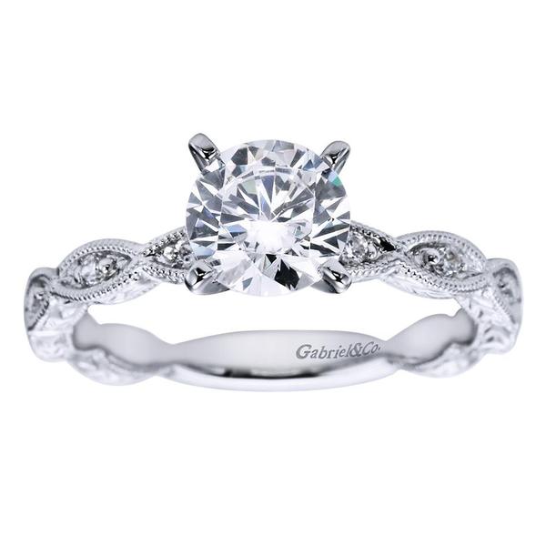 14k White Gold Gabriel & Co. Diamond Engagement Ring