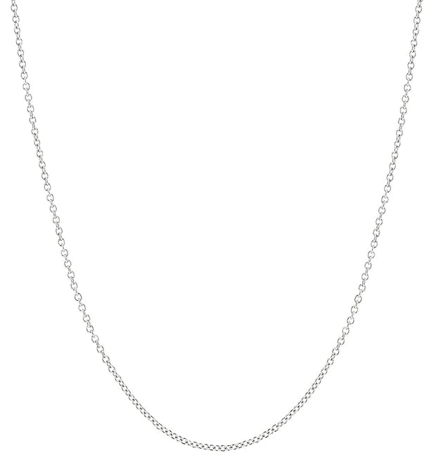 14K White Gold 1.15  Diamond Cut Oval Link Chain 18" In Length