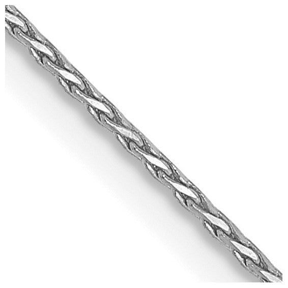 Gold Chain 14K White Gold .8mm Diamond Cut Round Wheat Chain Length 20"