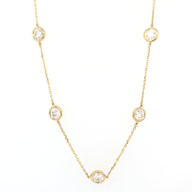14K Yellow Gold Diamond- By- The- Yard Necklace