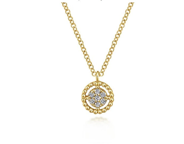 Gabriel & Co. 14K Yellow Gold Diamond Pendant