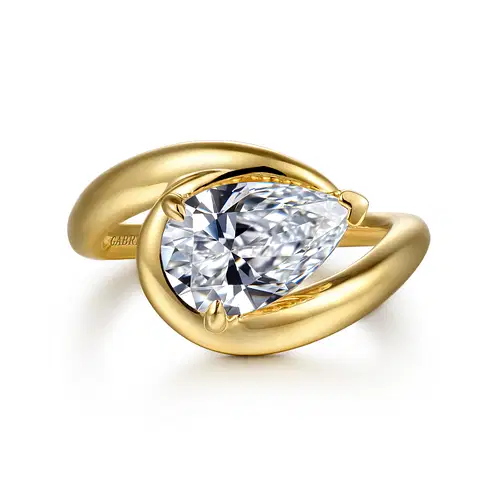 Gabriel & Co 14K Yellow Gold Diamond Bypass Engagement Ring