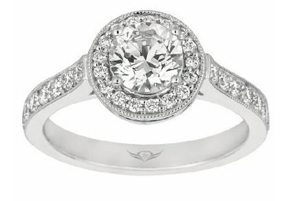 18K White Gold Martin Flyer Diamond Engagement Ring Mounting