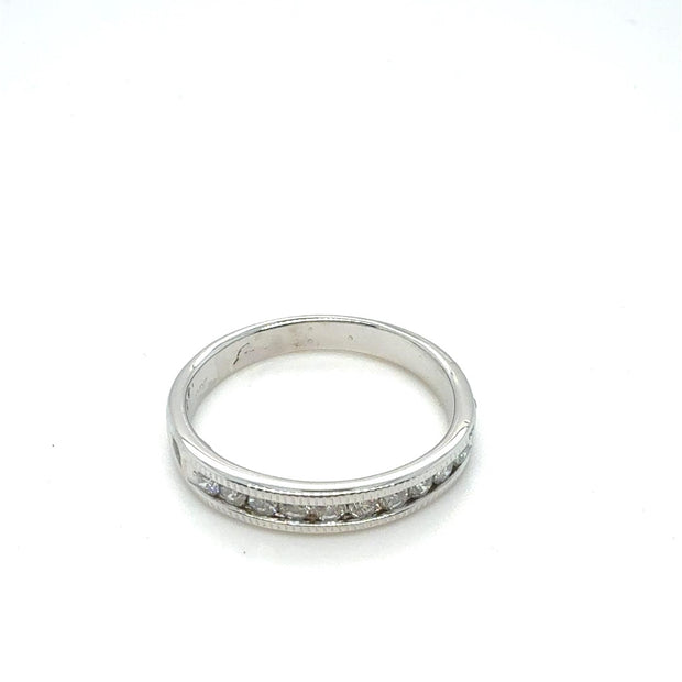 Estate 14K White Gold Channel Set Wedding Band