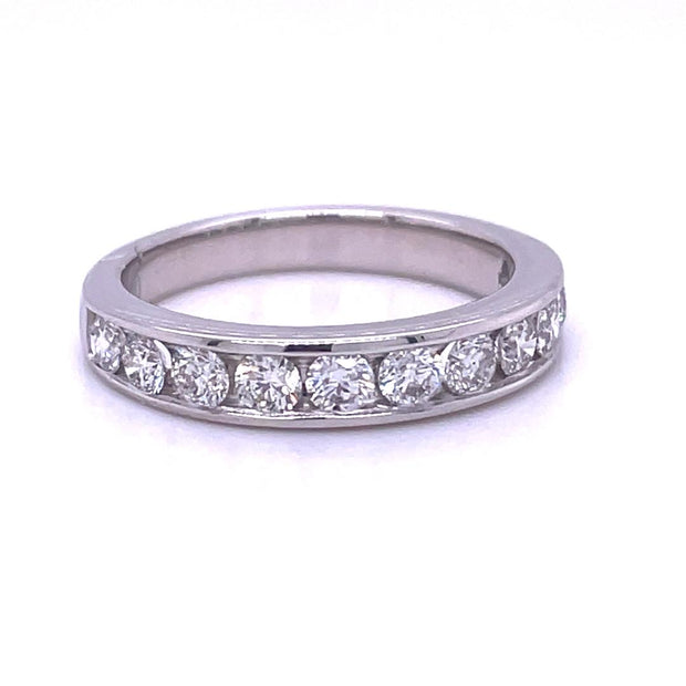 14K White Gold Channel Set Diamond Band