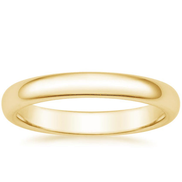 14K Yellow Gold Comfort Fit Goldman Luxe Wedding Band Featuring High Polish Finish