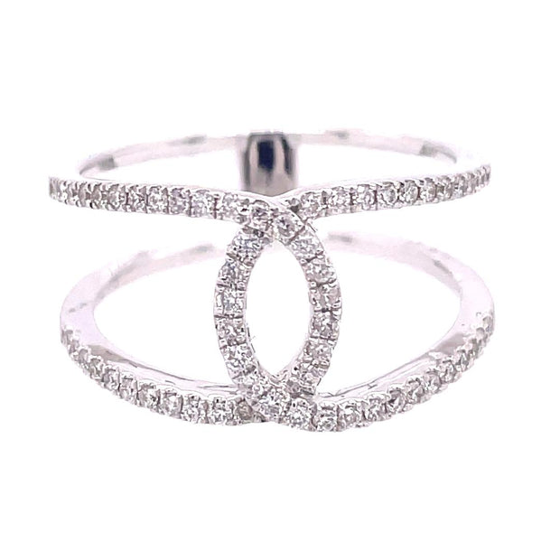 White 18 Karat Fashion Ring With 60=0.22Tw Round Diamonds