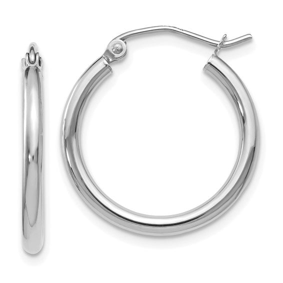 14k White Gold Small Hoop Earrings
