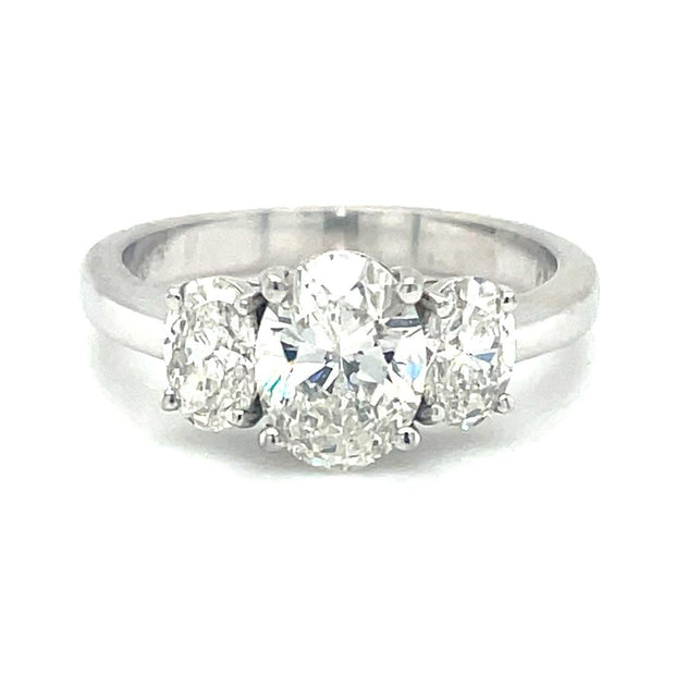 Platinum Three Stone Gem Platinum Diamond Engagement Ring