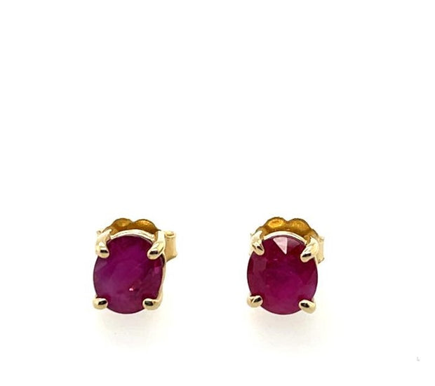 14K Ruby Stud Earrings