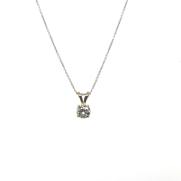 14k White Gold Diamond Pendant