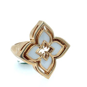 Roberto Coin 18K ROSE GOLD VENETIAN PRINCESS PIROUETTE DIAMOND & MOTHER OF PEARL FLOWER RING