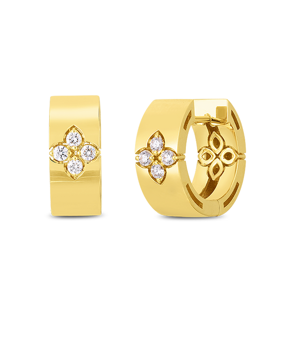 Roberto Coin18K GOLD LOVE IN VERONA DIAMOND ACCENT SMALL HOOP EARRINGS